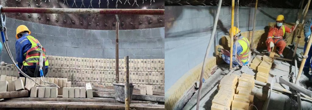 On-site Installation of Nano Microporous Insulation Boards(JHY-400) for Cement Plant Precalciner Kiln Lining