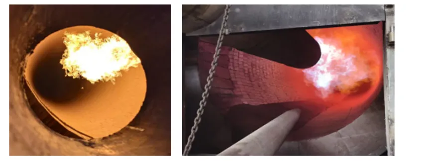 Burner Baking of Zinc Oxide Rotary Kiln.